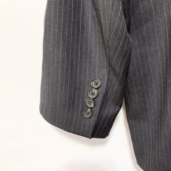 Lauren Ralph Lauren Mens 46L Blazer Jacket Gray Pinstriped 2 Button - Picture 5 of 13